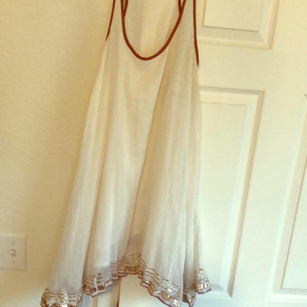Free People NWT Pimento Co Flowy White Tank Dress